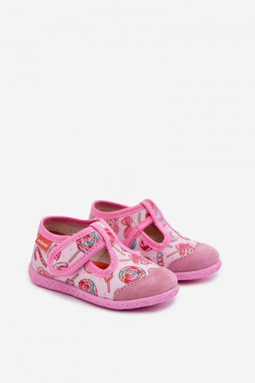 Zapatillas Milami para niños con cierres adhesivos con estampado de piruletas color rosa Jasimrra