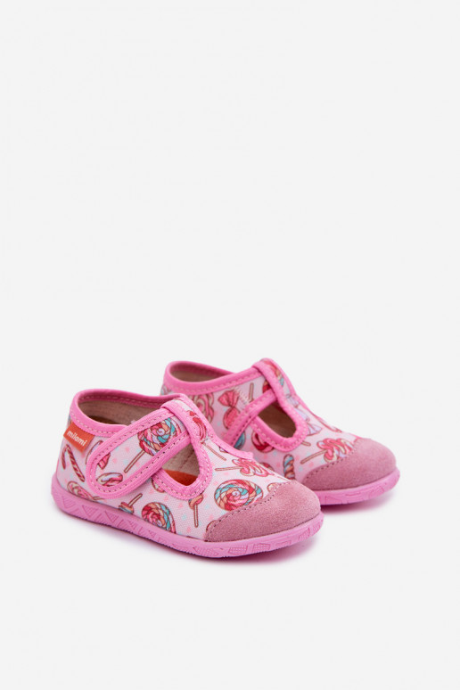 Zapatillas Milami Infantil con sujetadores adhesivos Lizaki color rosa Jasimrra