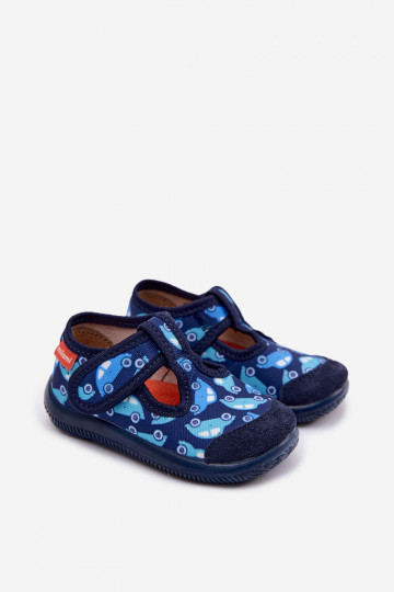 Zapatillas Milami para niños elásticas con cierres adhesivos color azul oscuro Ambette