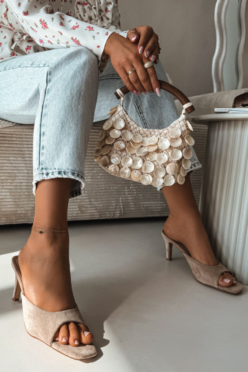 zapatillas de mujer Activado Smukłym Obcasie beige Revina