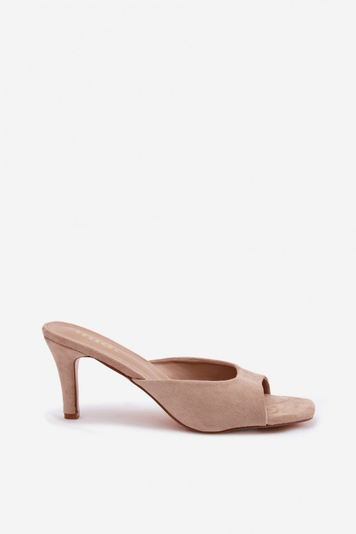 zapatillas de mujer Activado Smukłym Obcasie beige Revina