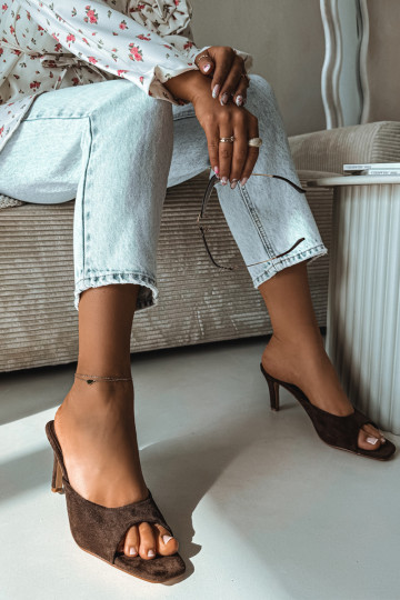 zapatillas de mujer Activado Smukłym Obcasie CzekoladoAe Revina