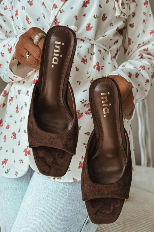 zapatillas de mujer Activado Smukłym Obcasie CzekoladoAe Revina