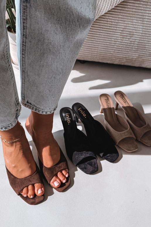 zapatillas de mujer Activado Smukłym Obcasie CzekoladoAe Revina