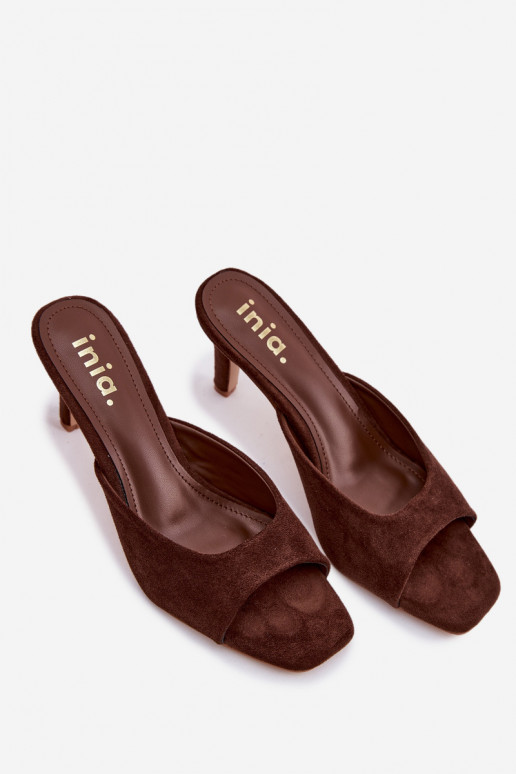 zapatillas de mujer Activado Smukłym Obcasie CzekoladoAe Revina