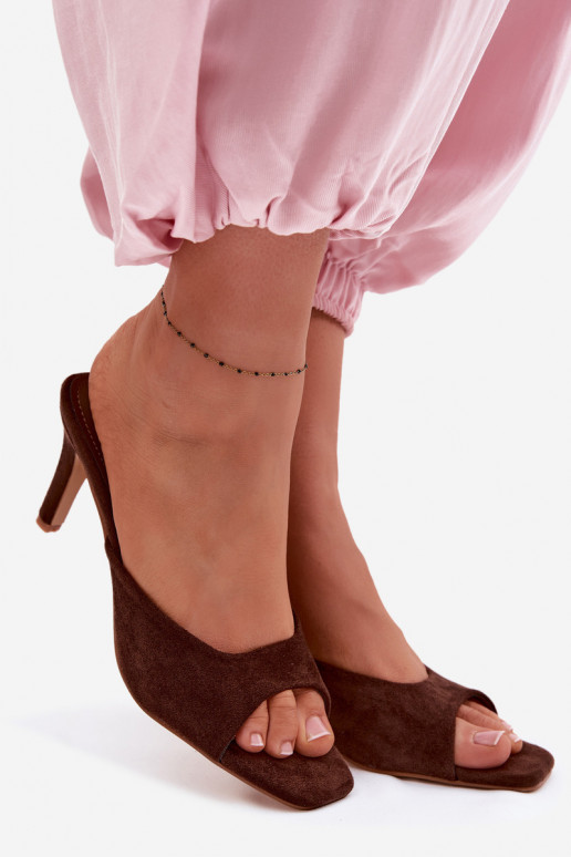 zapatillas de mujer Activado Smukłym Obcasie CzekoladoAe Revina