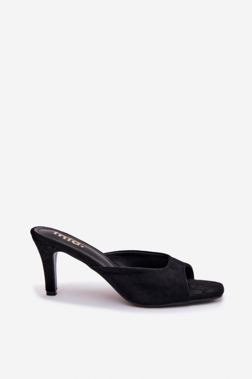 zapatillas de mujer Activado Smukłym Obcasie de color negro Revina