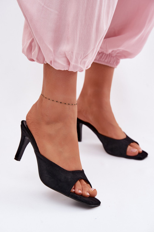 zapatillas de mujer Activado Smukłym Obcasie de color negro Revina