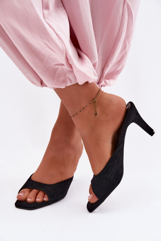 zapatillas de mujer Activado Smukłym Obcasie de color negro Revina