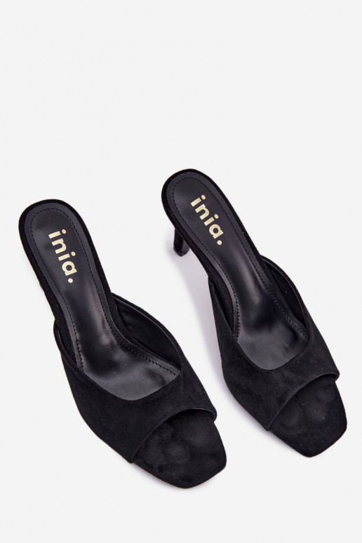 zapatillas de mujer Activado Smukłym Obcasie de color negro Revina