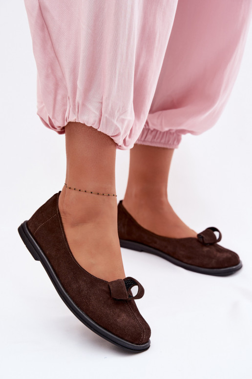 Piel de gamuza zapatos Femenino Zazoo 379 CzekoladoAe