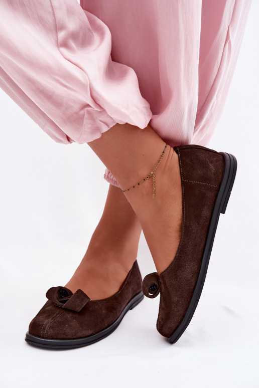 Piel de gamuza zapatos Femenino Zazoo 379 CzekoladoAe