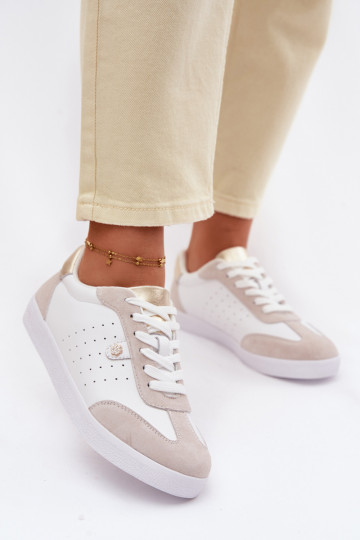 Zapatos de estilo deportivo para mujeres de cuero natural S.Barski LR61-7091 color blanco 2