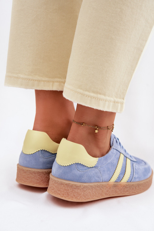 Piel de gamuza Zapatillas modelo zapatos. Femenino S.Barski LR61-7089 color azul