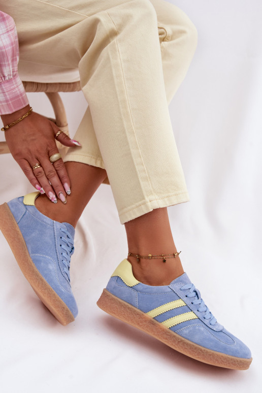 Piel de gamuza Zapatillas modelo zapatos. Femenino S.Barski LR61-7089 color azul