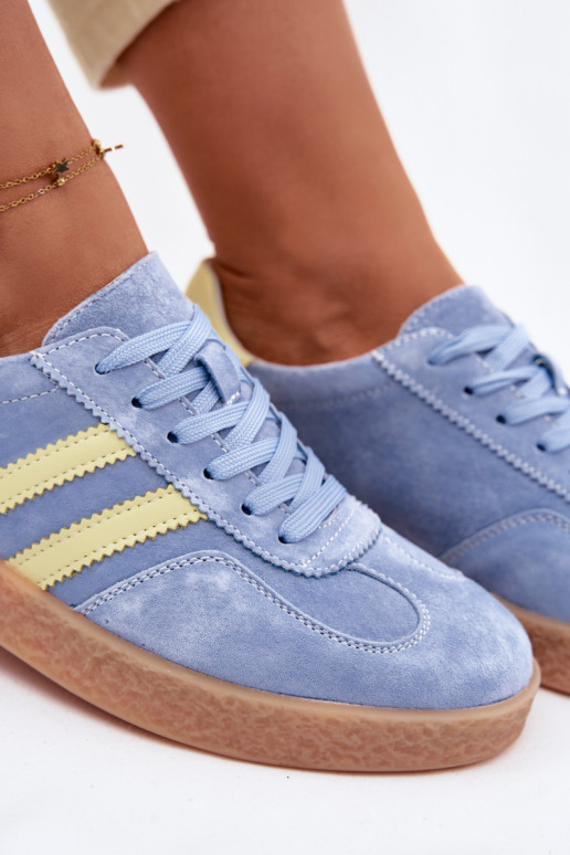 Piel de gamuza Zapatillas modelo zapatos. Femenino S.Barski LR61-7089 color azul