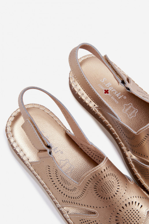 Piel Sandalias plataforma S.Barski GR61-5916 color dorado