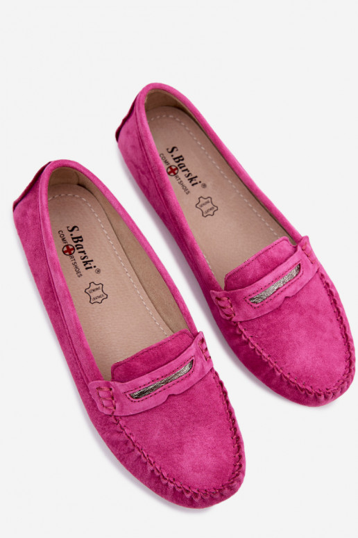 isósceles mocasines de mujerActivadoturalnego de gamuzau S.Barski LR61-7029 color rosa