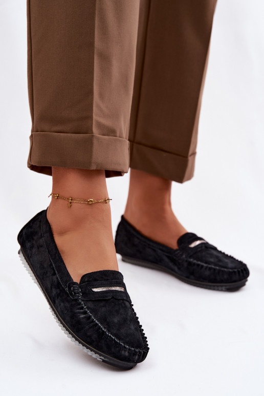 isósceles mocasines de mujerActivadoturalnego de gamuzau S.Barski LR61-7029 de color negro