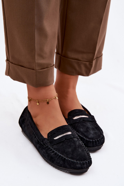 isósceles mocasines de mujerActivadoturalnego de gamuzau S.Barski LR61-7029 de color negro