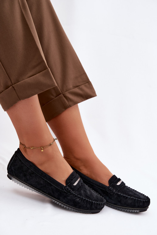 isósceles mocasines de mujerActivadoturalnego de gamuzau S.Barski LR61-7029 de color negro