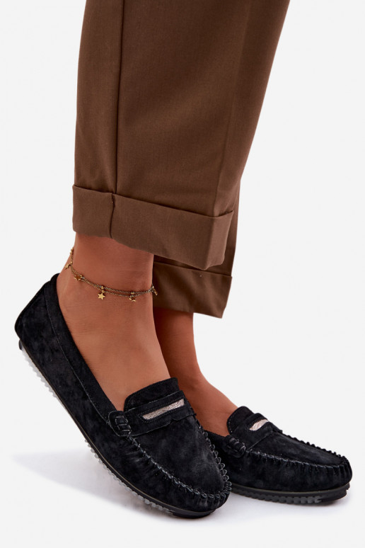 isósceles mocasines de mujerActivadoturalnego de gamuzau S.Barski LR61-7029 de color negro