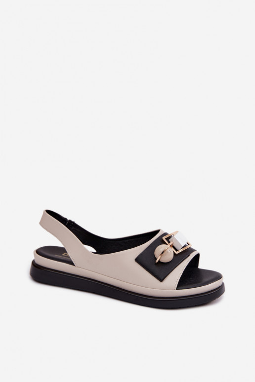 Sandalias de mujer Femenino con adornos D&A GR61-5932 beige