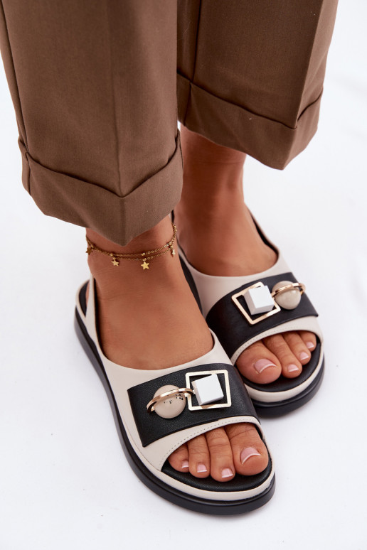 Sandalias de mujer Femenino con adornos D&A GR61-5932 beige