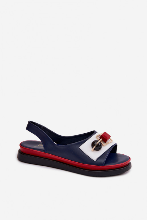 Sandalias de mujer Femenino con adornos D&A GR61-5932 azul oscuro