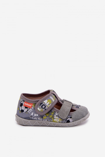Zapatillas infantiles Milami con cierres adhesivos IN Pelotas color gris Reathiana 2