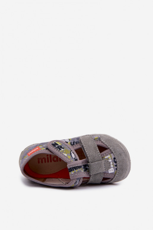 Zapatillas Milami Infantil con sujetadores adhesivos EN Pelotas color gris Reathiana