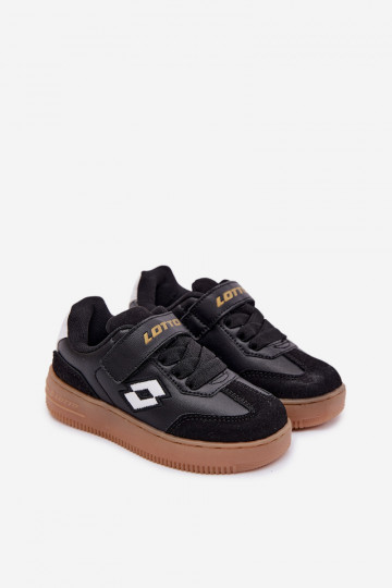 Zapatillas deportivas infantiles LOTTO MAKERA 2601250K con cierres adhesivos color negro