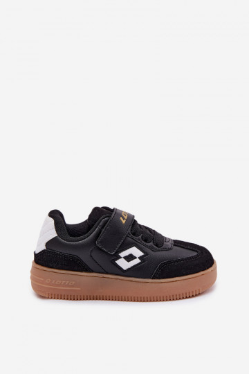Zapatillas modelo zapatos. Infantil con sujetadores adhesivos LOTTO MAKERA 2601250K de color negro 2