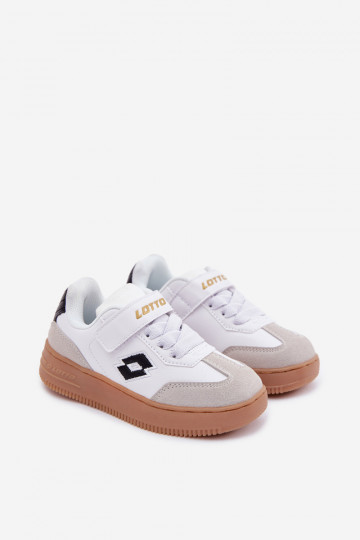 Zapatillas deportivas infantiles LOTTO MAKERA 2601250K con cierres adhesivos color blanco
