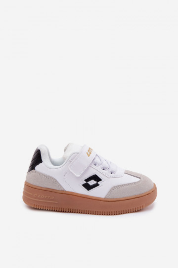 Zapatillas deportivas infantiles LOTTO MAKERA 2601250K con cierres adhesivos color blanco 2