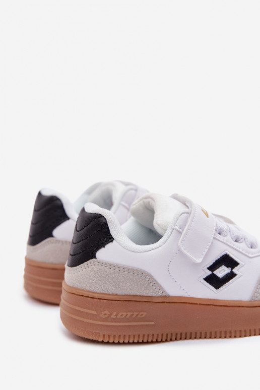 Zapatillas modelo zapatos. Infantil con sujetadores adhesivos LOTTO MAKERA 2601250K el color blanco