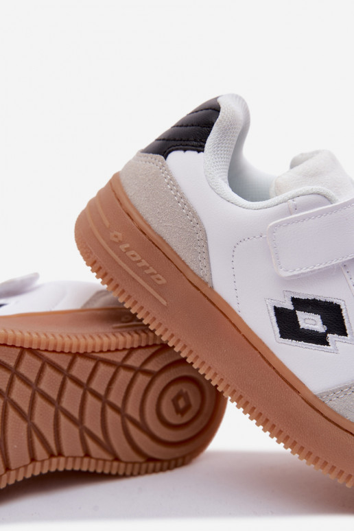 Zapatillas modelo zapatos. Infantil con sujetadores adhesivos LOTTO MAKERA 2601250K el color blanco