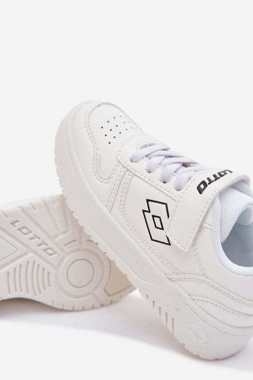 Zapatillas modelo zapatos. Infantil con sujetadores adhesivos LOTTO GROOVIN 2600131K el color blanco