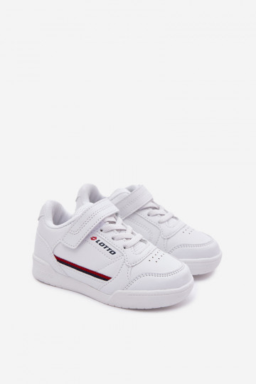 Zapatillas deportivas infantiles LOTTO NANDU 2600310K con cierres adhesivos color blanco