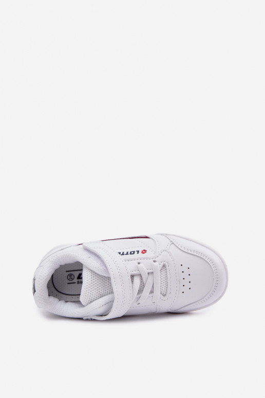 zapatos zapatillas de deporte para niños con sujetadores adhesivos LOTTO NANDU 2600310K el color blanco