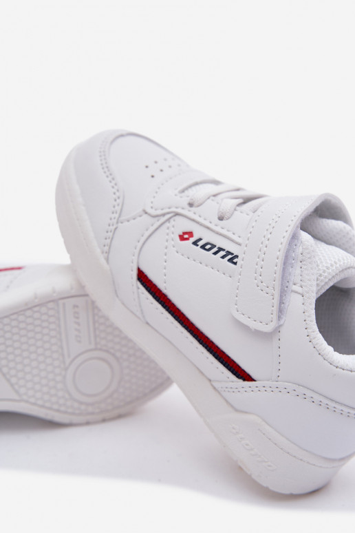 zapatos zapatillas de deporte para niños con sujetadores adhesivos LOTTO NANDU 2600310K el color blanco