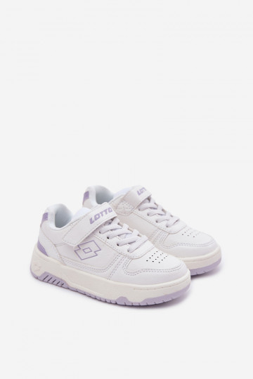 Zapatillas deportivas infantiles LOTTO GROOVIN 2600130K con cierres adhesivos color blanco-violeta