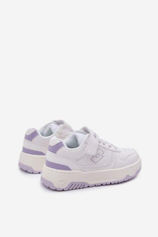 Zapatillas modelo zapatos. Infantil con sujetadores adhesivos LOTTO GROOVIN 2600130K Blanco-color violeta
