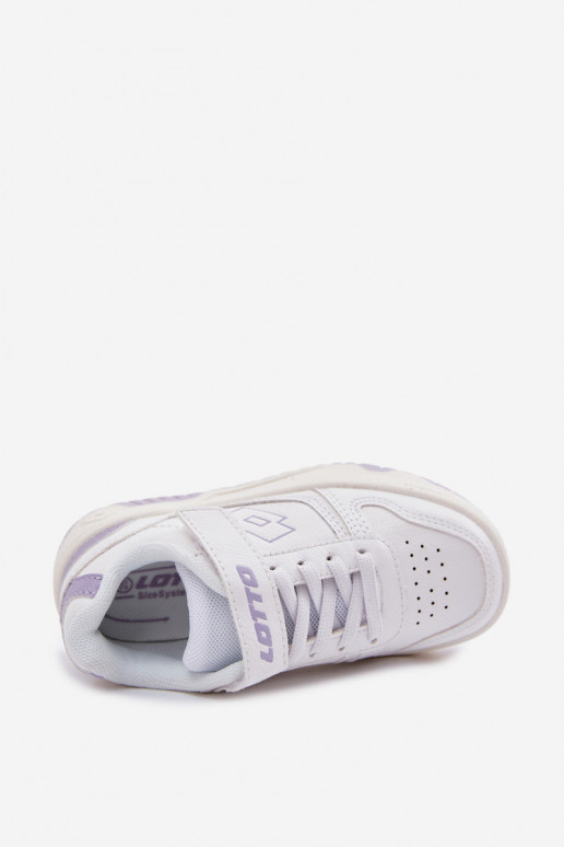 Zapatillas modelo zapatos. Infantil con sujetadores adhesivos LOTTO GROOVIN 2600130K Blanco-color violeta