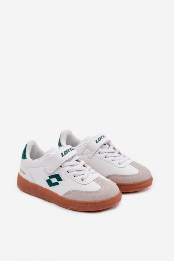 Zapatillas deportivas infantiles LOTTO VINTAL MF 2600252K con cierres adhesivos color blanco-verde