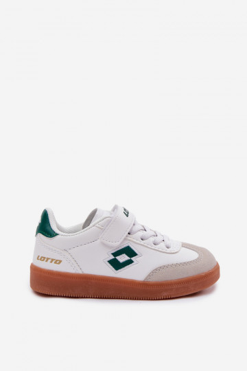 Zapatillas deportivas infantiles LOTTO VINTAL MF 2600252K con cierres adhesivos color blanco-verde 2