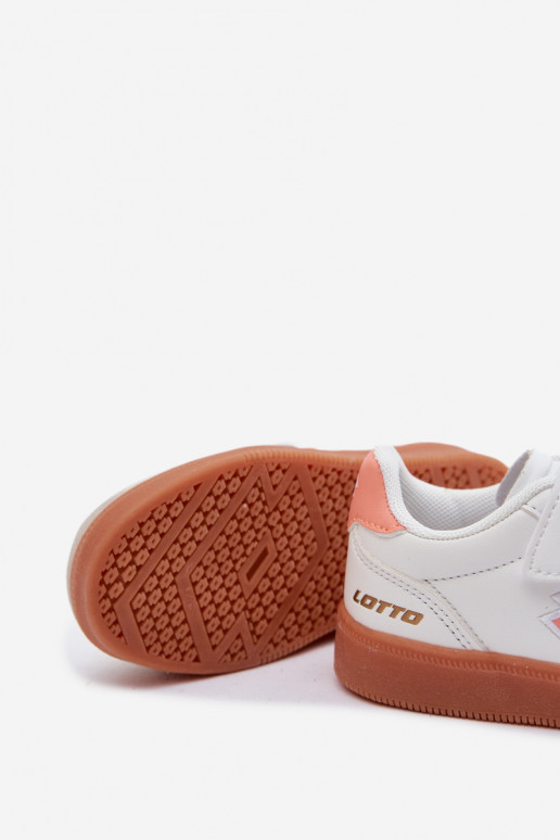 Zapatillas modelo zapatos. Infantil con sujetadores adhesivos LOTTO VINTAL MF 2600252K Blanco-color naranja