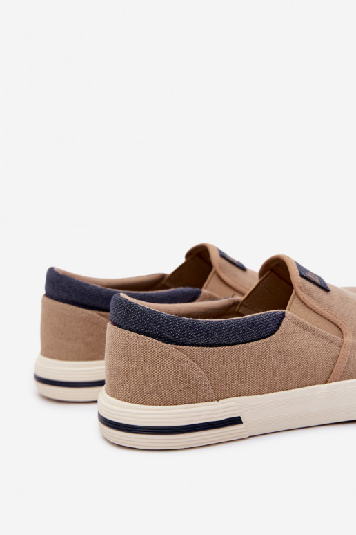 Zapatillas Zapatos casuales de hombre Ponerse Lee Cooper LCEN-26-02-4089 beige