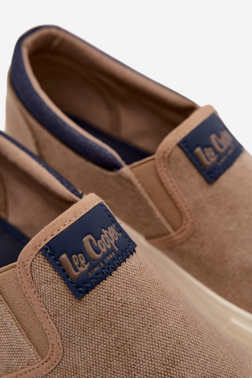 Zapatillas Zapatos casuales de hombre Ponerse Lee Cooper LCEN-26-02-4089 beige