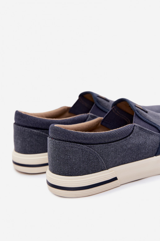 Zapatillas Zapatos casuales de hombre Ponerse Lee Cooper LCEN-26-02-4088 azul oscuro